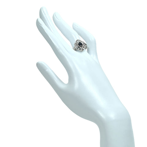 【中古】PT900 ALEXANDRITE アレキサンドライト リング A0.62ct D0.74ct 9.6g GIA鑑別書付き ブラジル産