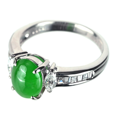 【中古】PT900 JADEITE ヒスイ リング J1.79ct D0.53ct 5.6g #11