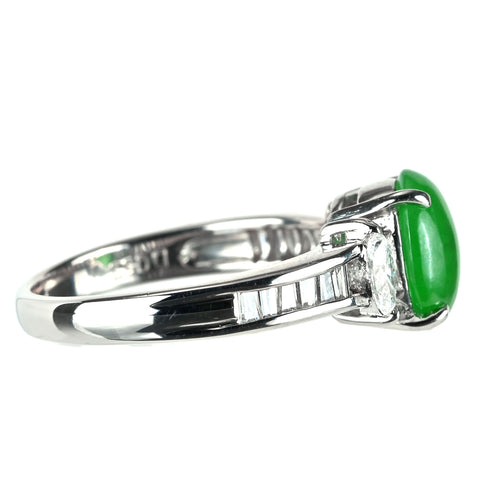 【中古】PT900 JADEITE ヒスイ リング J1.79ct D0.53ct 5.6g #11