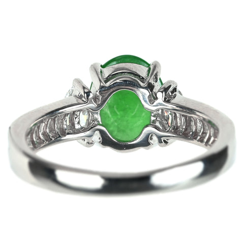 【中古】PT900 JADEITE ヒスイ リング J1.79ct D0.53ct 5.6g #11