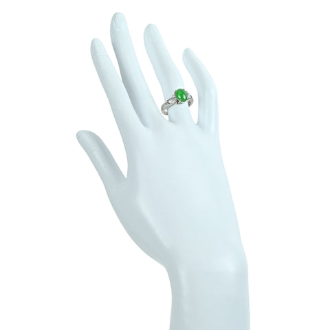 【中古】PT900 JADEITE ヒスイ リング J1.79ct D0.53ct 5.6g #11