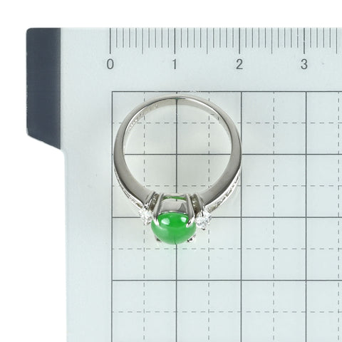【中古】PT900 JADEITE ヒスイ リング J1.79ct D0.53ct 5.6g #11