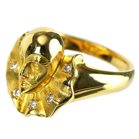 【中古】AGOSTINIアゴスティーニ K18YG DIAMONDダイヤモンドリング 0.08ct 6.4g #8.5