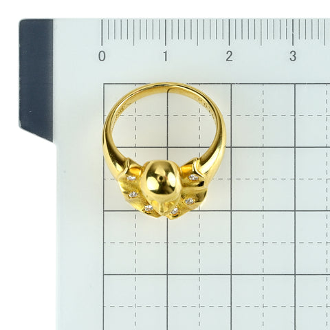 【中古】AGOSTINIアゴスティーニ K18YG DIAMONDダイヤモンドリング 0.08ct 6.4g #8.5