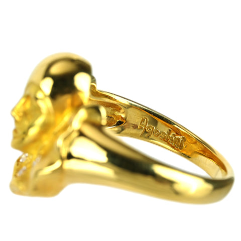 【中古】AGOSTINIアゴスティーニ K18YG DIAMONDダイヤモンドリング 0.08ct 6.4g #8.5
