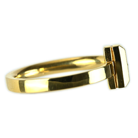 【中古】TIFFANY&Co ティファニー K18YG ティーワン ナロー リング 4g #9