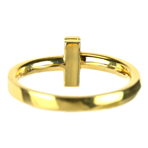 【中古】TIFFANY&Co ティファニー K18YG ティーワン ナロー リング 4g #9