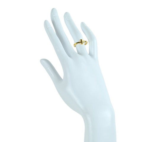 【中古】TIFFANY&Co ティファニー K18YG ティーワン ナロー リング 4g #9