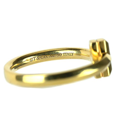 【中古】TIFFANY&Co ティファニー K18YG ティーワン ナロー リング 4g #9