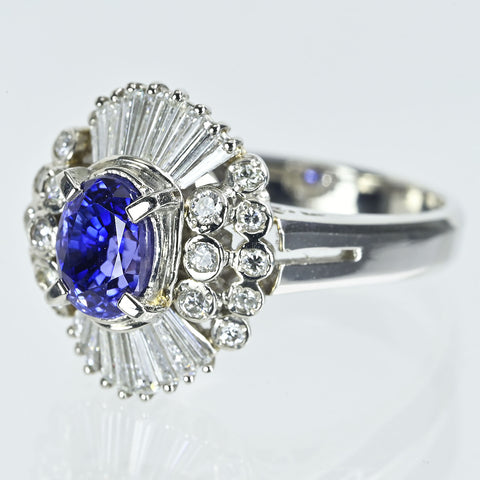 【中古】PT900 SAPPHIREサファイアリング S1.90ct D0.57ct 日宝協ソ 7.9g #11