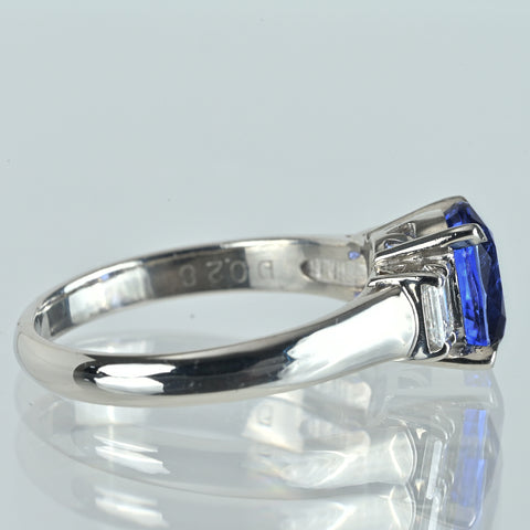 【中古】PT900 SAPPHIREサファイアリング S2.14ct D0.28ct 5.6g #15