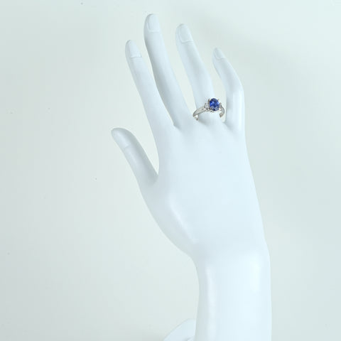 【中古】PT900 SAPPHIREサファイアリング S2.14ct D0.28ct 5.6g #15