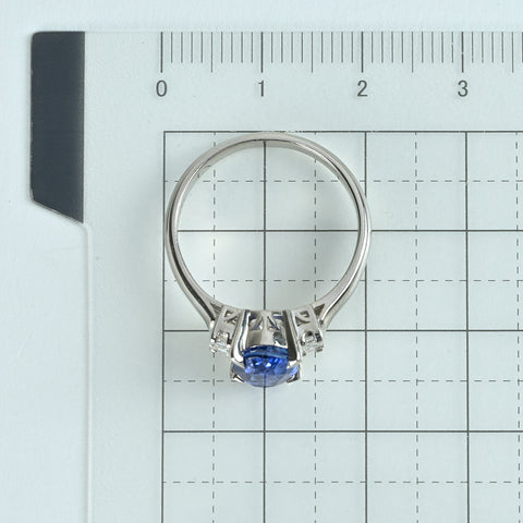 【中古】PT900 SAPPHIREサファイアリング S2.14ct D0.28ct 5.6g #15