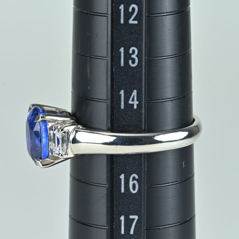【中古】PT900 SAPPHIREサファイアリング S2.14ct D0.28ct 5.6g #15