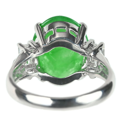 【中古】PT900 JADEITE ヒスイ リング D0.35ct 6.5g #8.5