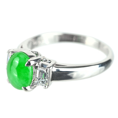 【中古】PT900 JADEITE ヒスイ リング J2.044ct D0.486ct 7.5g #16