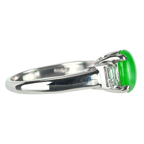 【中古】PT900 JADEITE ヒスイ リング J2.044ct D0.486ct 7.5g #16