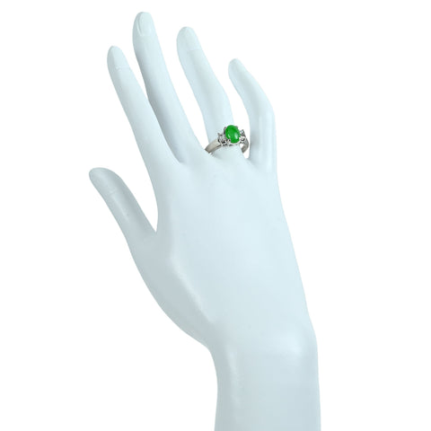 【中古】PT900 JADEITE ヒスイ リング J2.044ct D0.486ct 7.5g #16