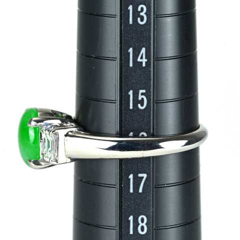 【中古】PT900 JADEITE ヒスイ リング J2.044ct D0.486ct 7.5g #16