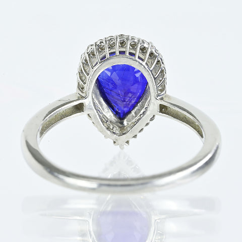 【中古】PT900 SAPPHIREサファイアリング 2.02ct D0.12ct 4.1g #11.5