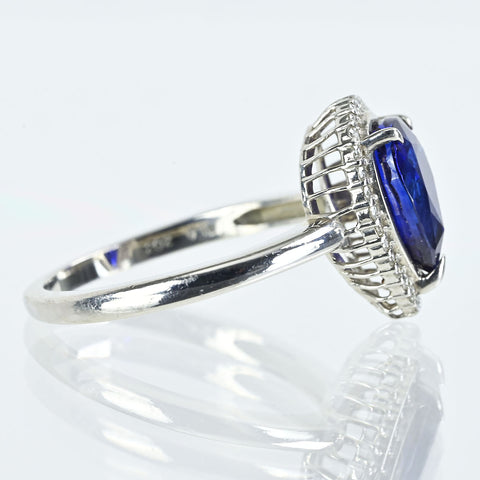 【中古】PT900 SAPPHIREサファイアリング 2.02ct D0.12ct 4.1g #11.5