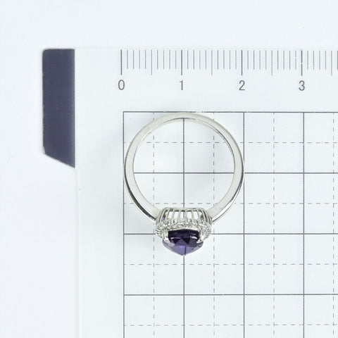 【中古】PT900 SAPPHIREサファイアリング 2.02ct D0.12ct 4.1g #11.5