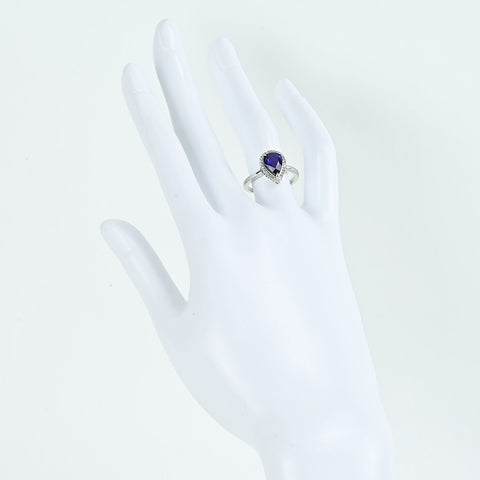 【中古】PT900 SAPPHIREサファイアリング 2.02ct D0.12ct 4.1g #11.5