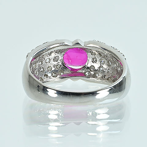 【中古】PT900 RUBYルビーリング R1.56ct D1.01ct 8.3g #13