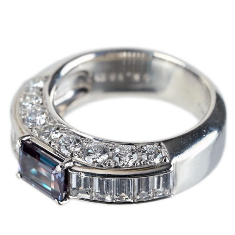 【中古】MIKIMOTO PT950 ALEXANDRITE 上質アレキサンドライトリング A0.94ct D2.19ct GIA鑑別 15.6g #11.5
