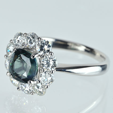 【中古】PT900 ALEXANDRITE アレキサンドライトリング A1.43ct D1.20ct GIA鑑別書 5.6g #12