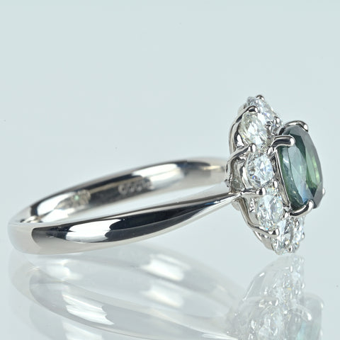 【中古】PT900 ALEXANDRITE アレキサンドライトリング A1.43ct D1.20ct GIA鑑別書 5.6g #12