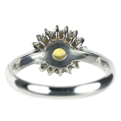 【中古】PT900 CATS EYE キャッツアイ リング CE1.41ct D0.12ct 5.6g #13