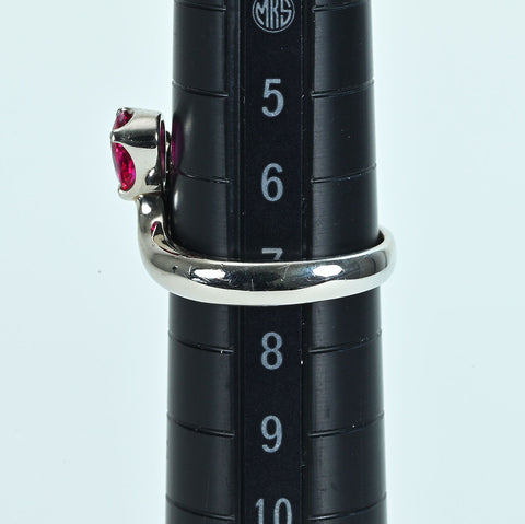 【中古】PT900 RUBYルビーリング R0.45ct D0.24ct 5.8g #7