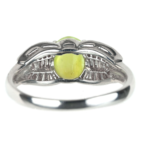 【中古】PT900 CATS EYE キャッツアイ リング CE2.23ct D0.47ct 6.9g #20