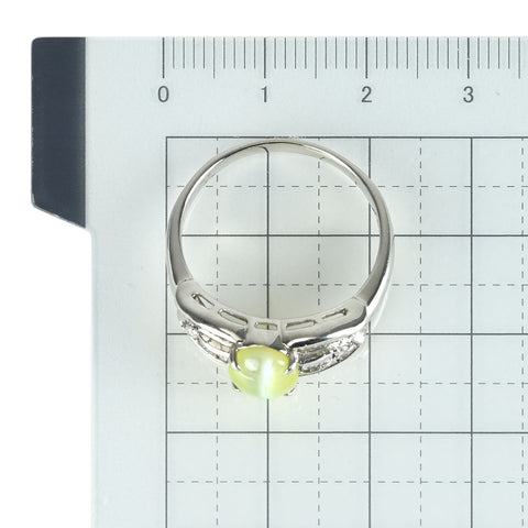 【中古】PT900 CATS EYE キャッツアイ リング CE2.23ct D0.47ct 6.9g #20