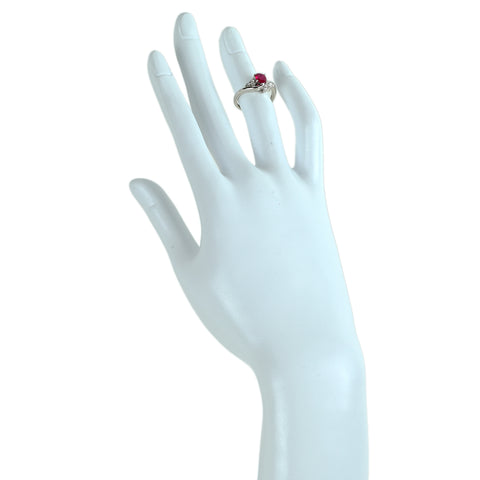 【中古】PT900 RUBY ルビーリング R0.72ct D0.20ct 5.2g #8