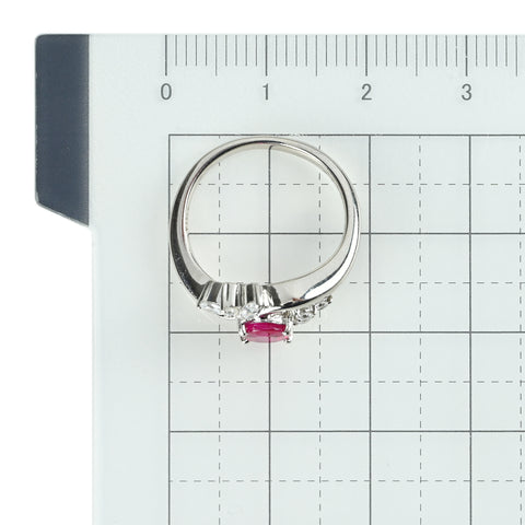 【中古】PT900 RUBY ルビーリング R0.72ct D0.20ct 5.2g #8