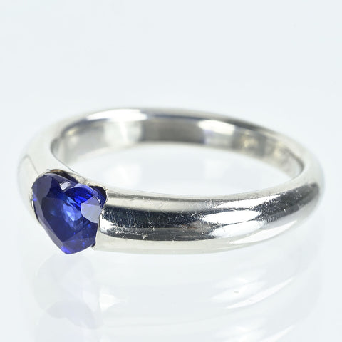 【中古】PT900 SAPPHIREマダガスカル産非加熱サファイアリング 0.97 GRS 7.6g
