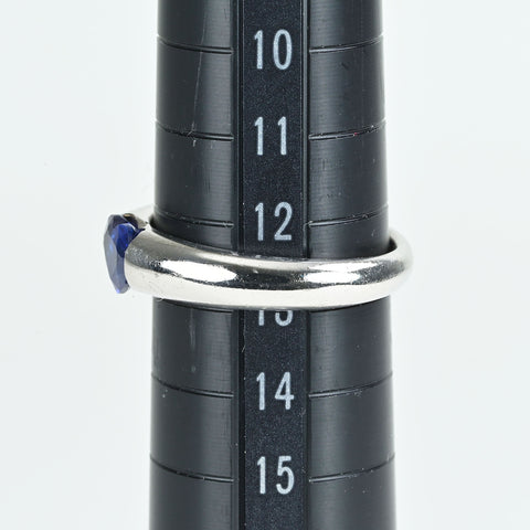 【中古】PT900 SAPPHIREマダガスカル産非加熱サファイアリング 0.97 GRS 7.6g