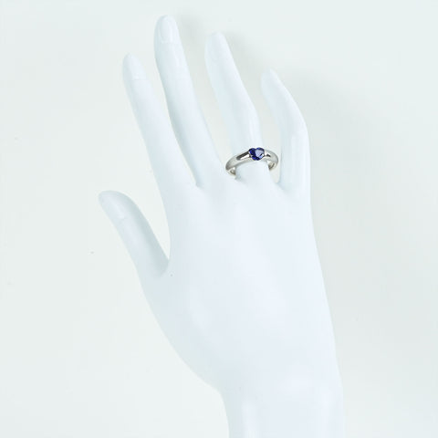 【中古】PT900 SAPPHIREマダガスカル産非加熱サファイアリング 0.97 GRS 7.6g