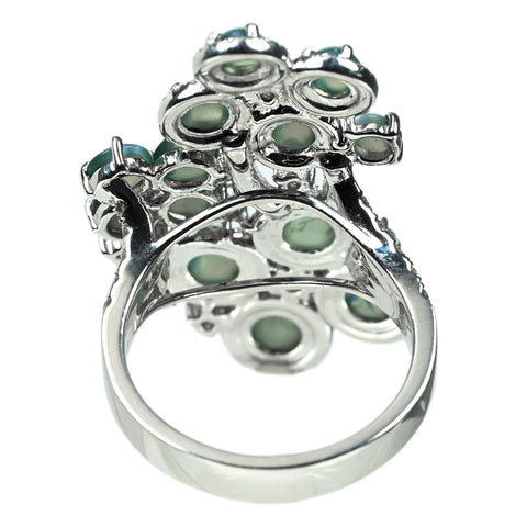 【中古】PT900 CATS EYE キャッツアイ リング CE4.93ct D1.33ct 12.9g