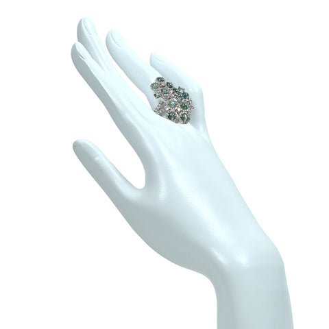【中古】PT900 CATS EYE キャッツアイ リング CE4.93ct D1.33ct 12.9g