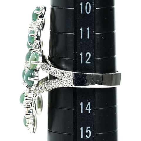 【中古】PT900 CATS EYE キャッツアイ リング CE4.93ct D1.33ct 12.9g