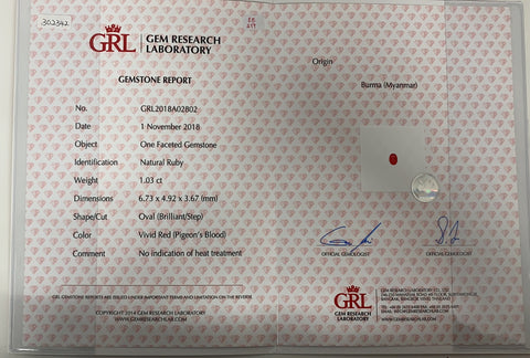【中古】PT900 RUBY 非加熱ルビーリング R1.03ct D0.88ct GRLピジョンブラッド 鑑別書 5.1g #12