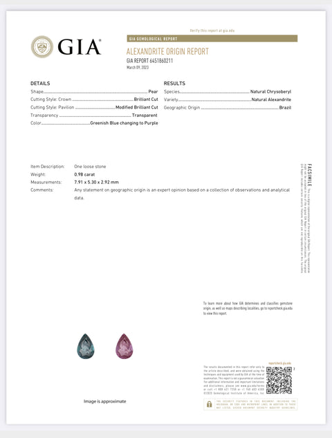 【中古】PT950 ALEXANDRITE アレキサンドライトリング A0.98ct D1.12ct GIA鑑別書 5.2g #11