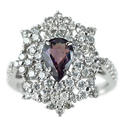 【中古】PT950 ALEXANDRITE アレキサンドライトリング A0.98ct D1.12ct GIA鑑別書 5.2g #11