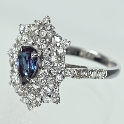 【中古】PT950 ALEXANDRITE アレキサンドライトリング A0.98ct D1.12ct GIA鑑別書 5.2g #11
