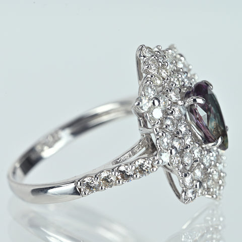 【中古】PT950 ALEXANDRITE アレキサンドライトリング A0.98ct D1.12ct GIA鑑別書 5.2g #11
