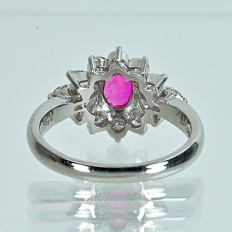 【中古】 PT850 RUBYルビーリング R0.53ct D0.83ct 5.3g #12