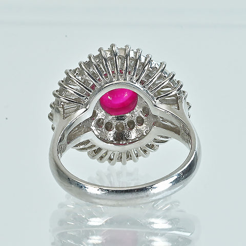 【中古】PT900 RUBYルビーリング R2.01ct D1.35ct 10.9g #11.5